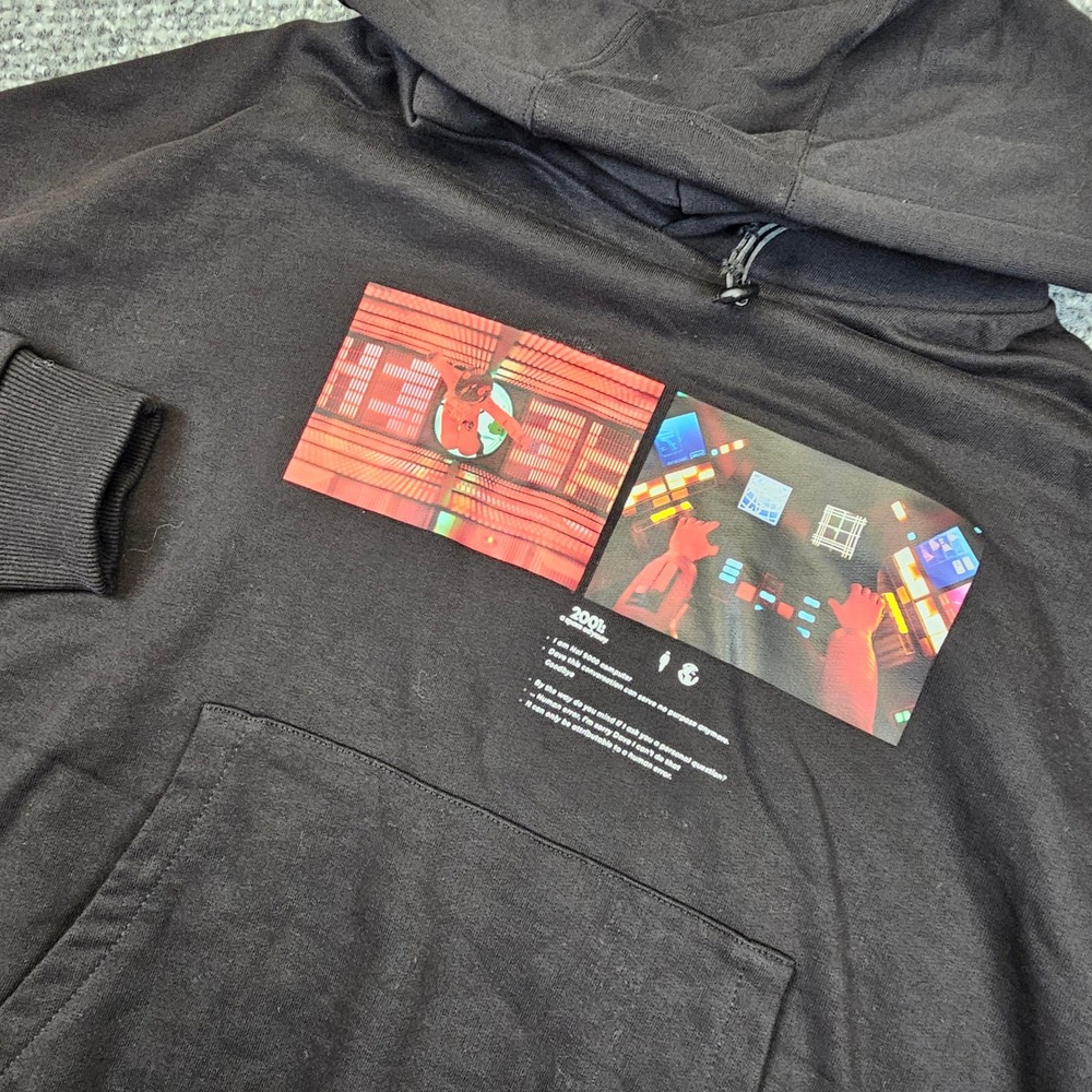 Zara 2001 A Space Odyssey Hoodie Mens Large Black Graphic Movie Pullover
